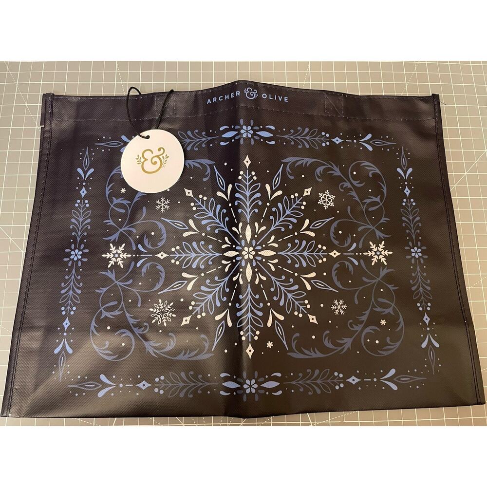 Archer And Olive Collectable Reusable Shopping Bag Tote ~ Snowflake